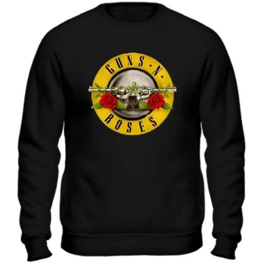 Світшот чорний PrintBro музика рок GUNS N` ROSES Харадзюку