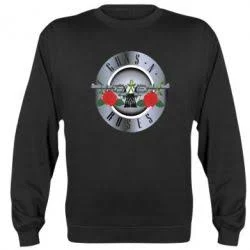 Світшот чорний PrintBro музика рок GUNS N` ROSES grey print
