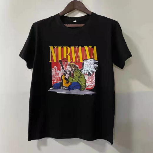 Футболка чорна PrintBro рок NIRVANA yellow print