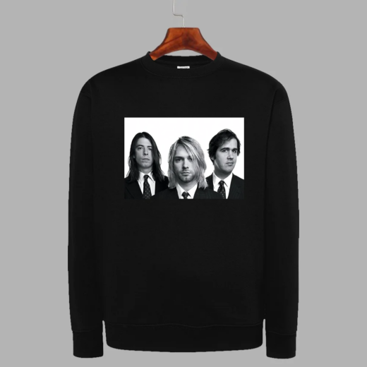 Світшот чорний PrintBro музика рок NIRVANA