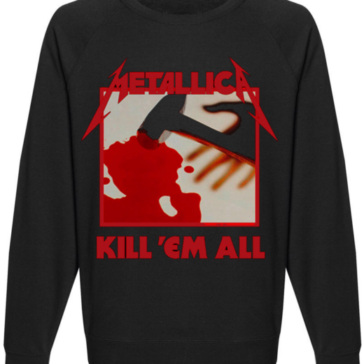 Світшот чорний PrintBro музика рок METALLICA kill all
