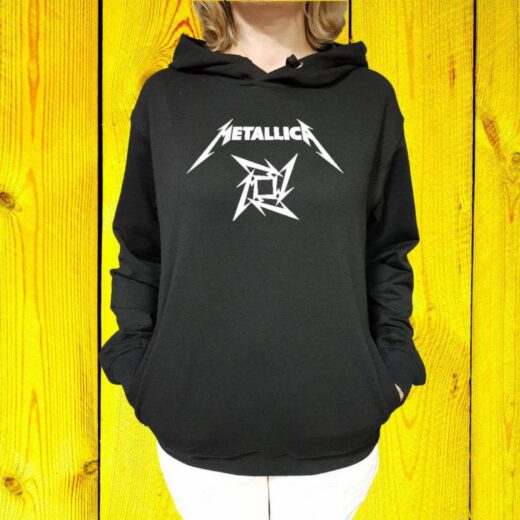 Худі чорний PrintBro Рок METALLICA print hip-hop
