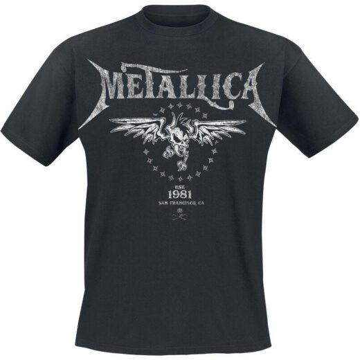 Футболка чорна PrintBro рок METALLICA grey print