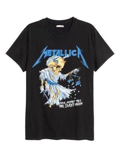 Футболка чорна PrintBro рок METALLICA blue print
