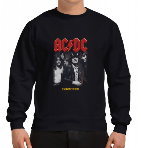 Світшот чорний PrintBro музика рок AC/DC four