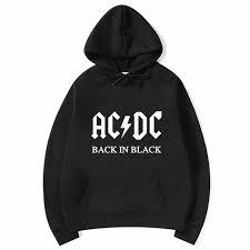 Худі чорний PrintBro Рок AC/DC back in black