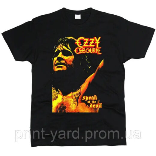 Футболка черная PrintBro music Ozzy Osbourne speak