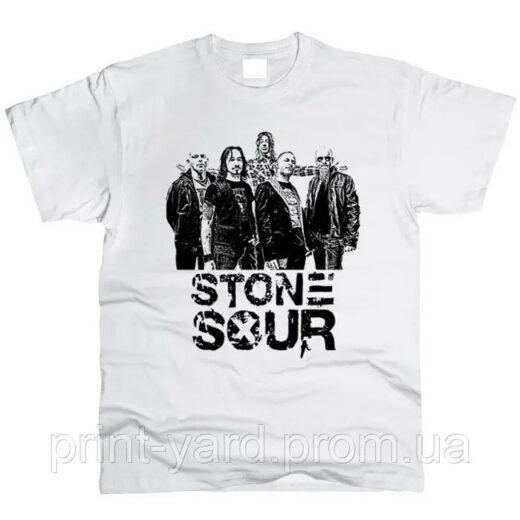 Футболка біла PrintBro music Stone Sour style