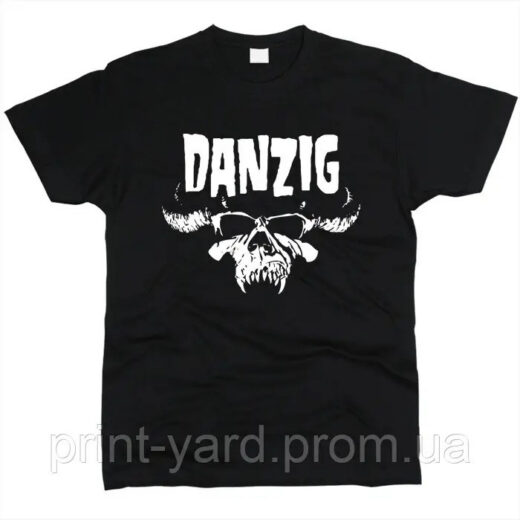 Футболка чорна PrintBro music Danzig black with white