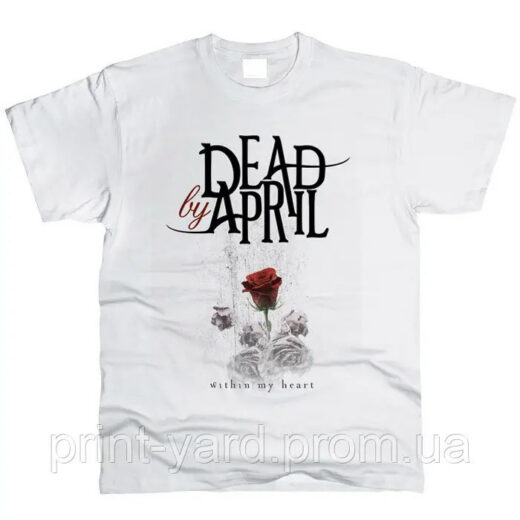 Футболка белая PrintBro music Dead By April rose