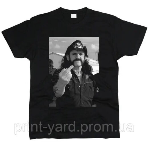 Футболка чорна PrintBro music Lemmy Kilmister