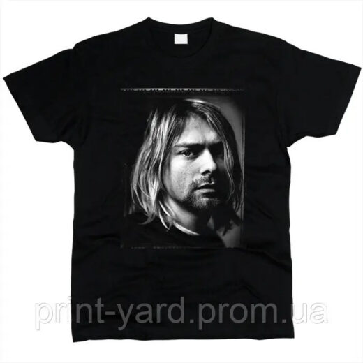 Футболка чорна PrintBro music Kurt Cobain