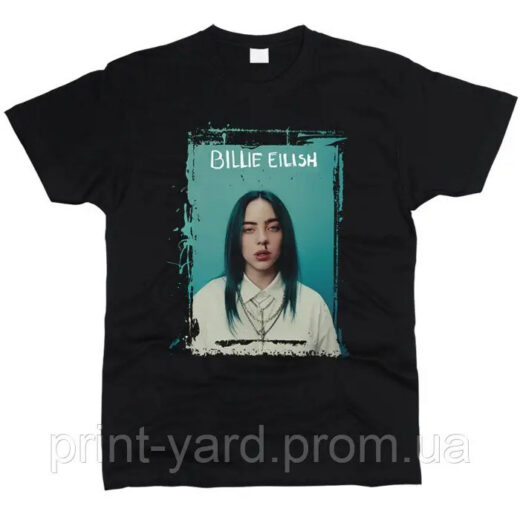 Футболка чорна PrintBro music Billie Eilish print