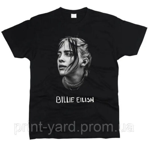 Футболка чорна PrintBro music Billie Eilish print style
