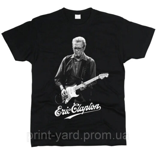 Футболка чорна PrintBro music Eric Clapton