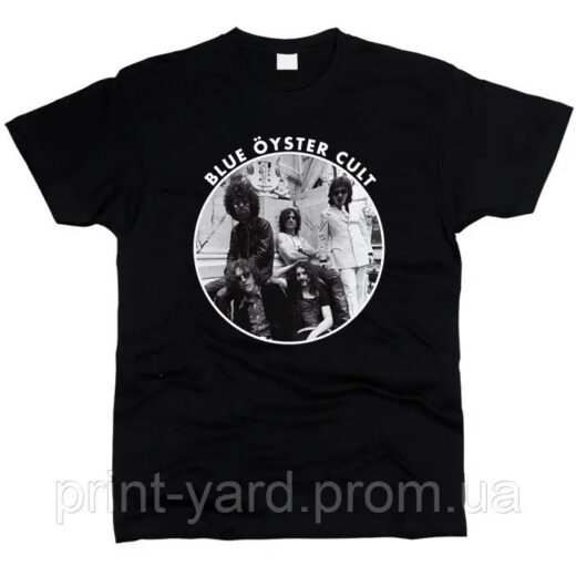 Футболка чорна PrintBro music Blue Oyster Cult print