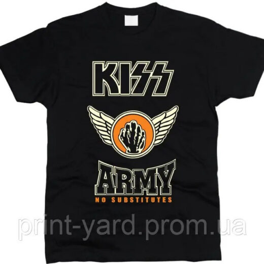 Футболка чорна PrintBro music Kiss Army