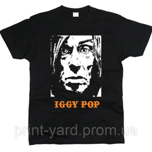 Футболка чорна PrintBro music Iggy Pop