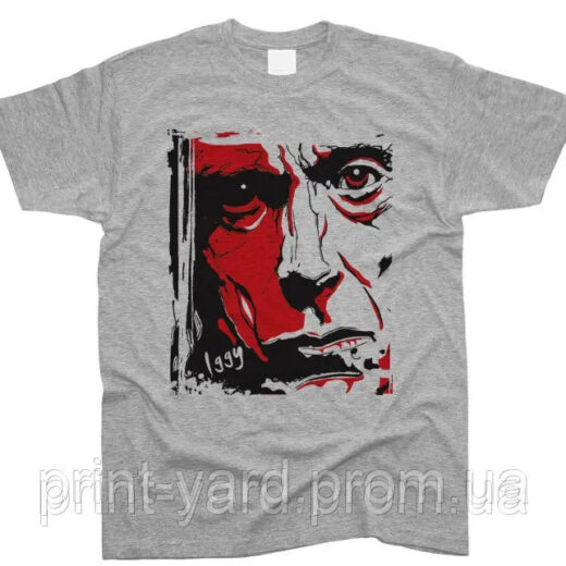 Футболка сіра PrintBro music Iggy Pop centure print