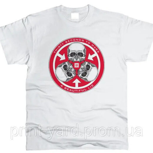 Футболка біла PrintBro music 30 Seconds To Mars rock print