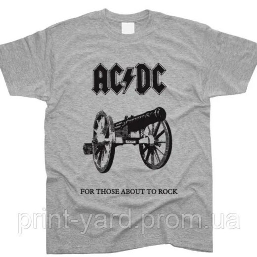 Футболка сіра PrintBro music AC/DC