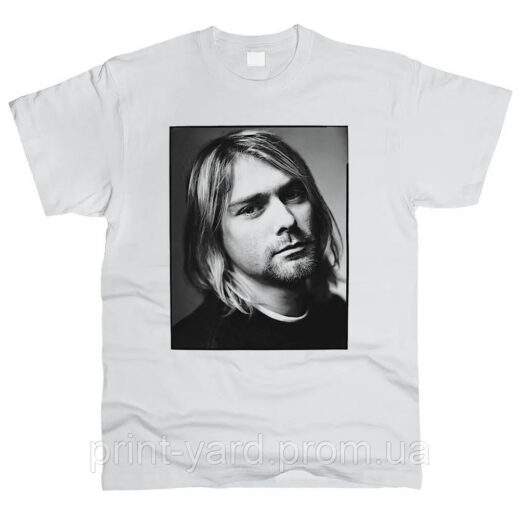Футболка біла PrintBro music Kurt Cobain print