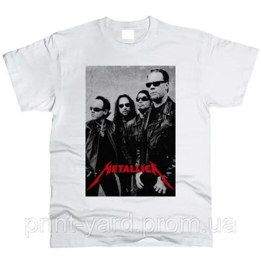 Футболка біла PrintBro music Metallica group