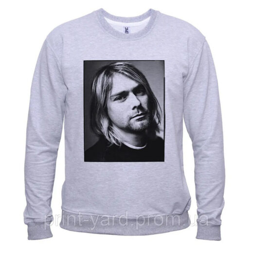 Свитшот серый PrintBro music Kurt Cobain