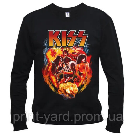 Свитшот черный PrintBro music Kiss