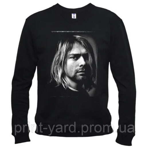 Свитшот черный PrintBro music Kurt Cobain