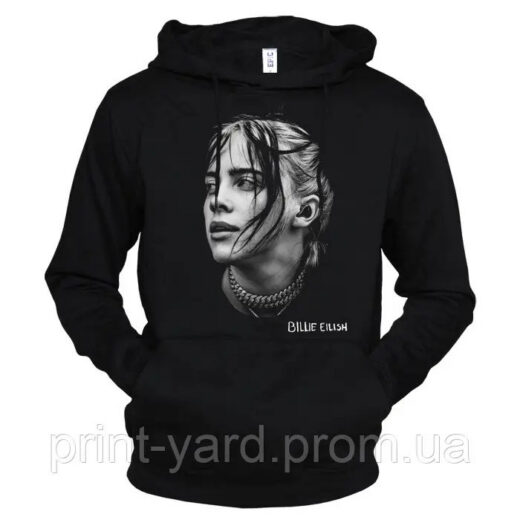 Толстовка черная PrintBro music Billie Eilish rock