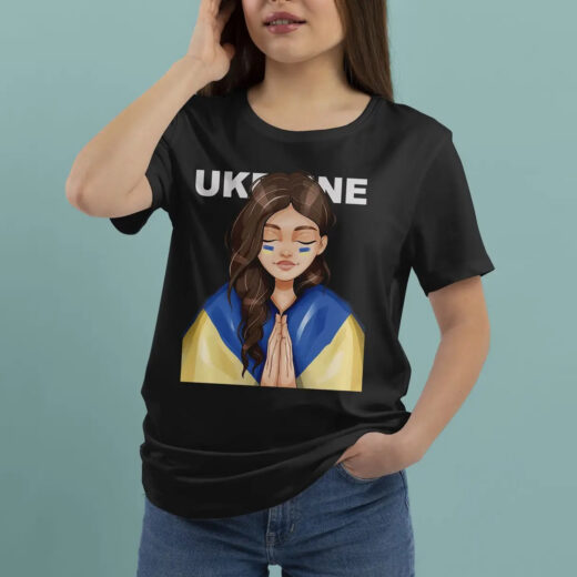 Футболка чорна PrintBro патріотична Українка патріотка