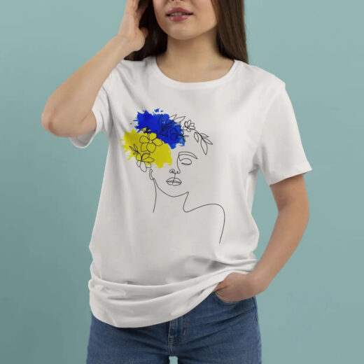 Футболка біла PrintBro патріотична Ukrainian girl