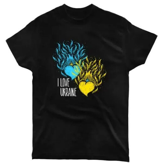 Футболка чорна PrintBro патріотична I love Ukraine print