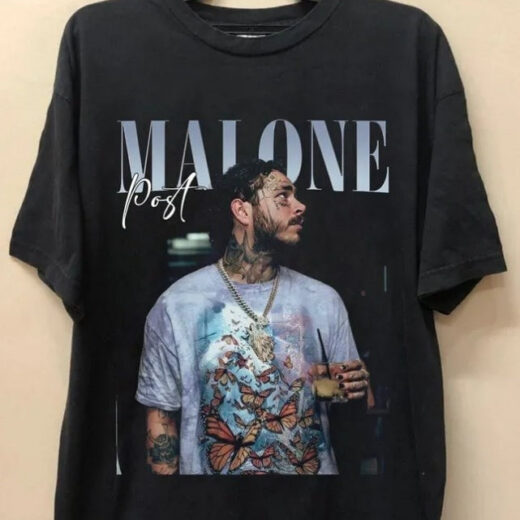 Футболка чорна PrintBro реп Post Malone