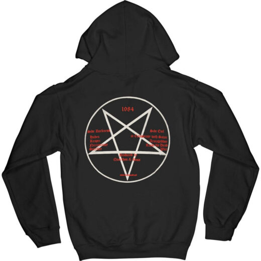 Худи чорний PrintBro рок BATHORY White Goat (Back)