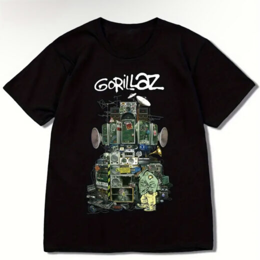 Футболка PrintBro в стилі хіп-хоп із геометричним принтом Gorillaz "The Now-now"