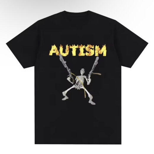 Футболка PrintBro зі стильним принтом Autism Skeleton Meme