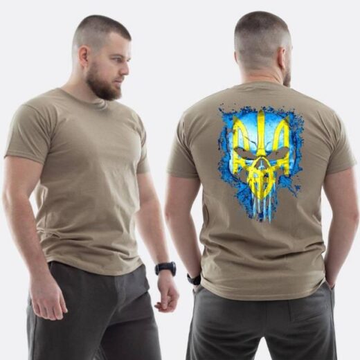 Футболка PrintBro ЗСУ з принтом Череп тризуб