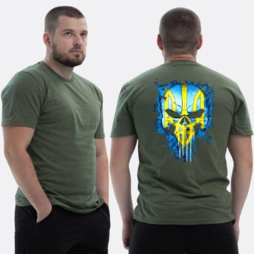Футболка PrintBro ЗСУ з принтом Череп тризуб