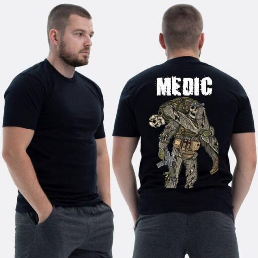 Футболка PrintBro ЗСУ з принтом Medic військовий медик скелет