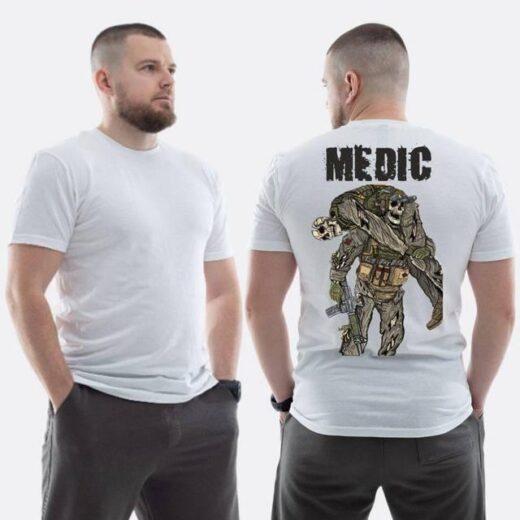 Футболка PrintBro ЗСУ з принтом Medic військовий медик скелет