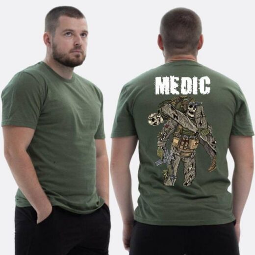 Футболка PrintBro ЗСУ з принтом Medic військовий медик скелет