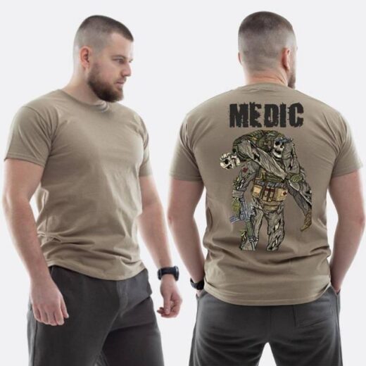 Футболка PrintBro ЗСУ з принтом Medic військовий медик скелет