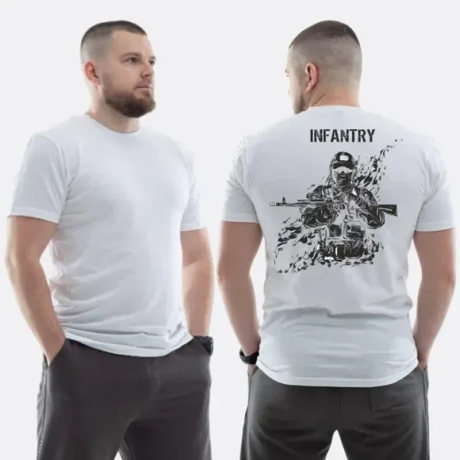 Футболка PrintBro ЗСУ з принтом Infantry військовий у Балаклаві з автоматом