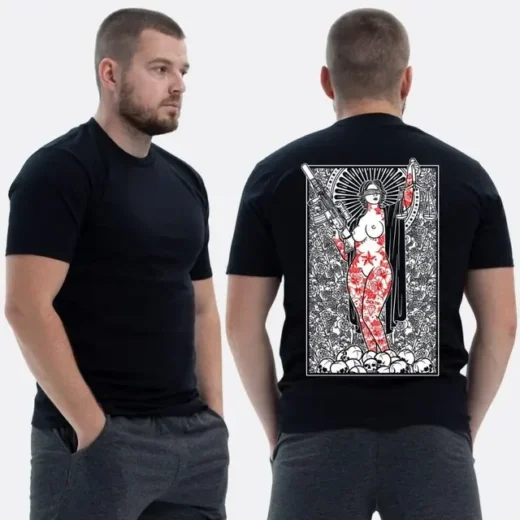 Футболка PrintBro ЗСУ з принтом Sunset Goons Богиня справедливості Немезида