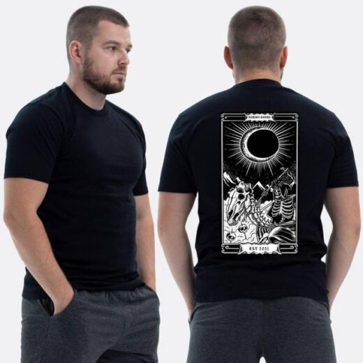 Футболка PrintBro ЗСУ з принтом Sunset Goons Карта таро смерть на коні