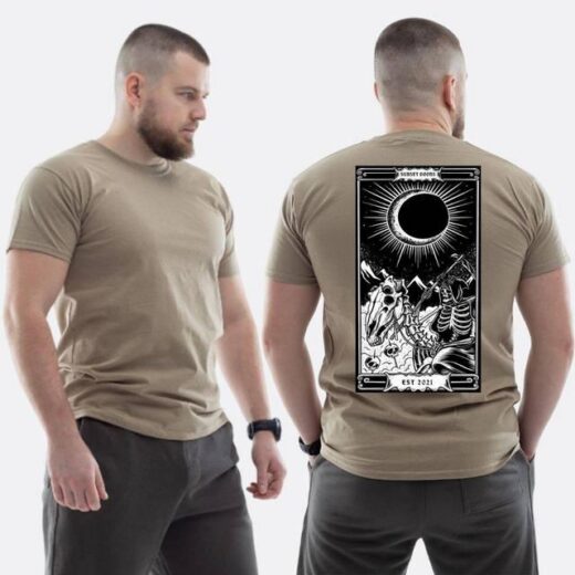 Футболка PrintBro ЗСУ з принтом Sunset Goons Карта таро смерть на коні
