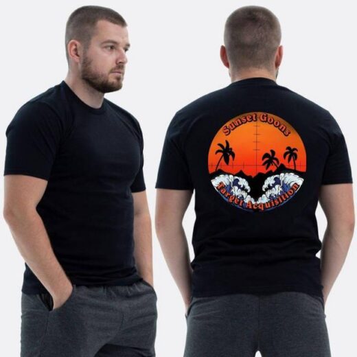 Футболка PrintBro ЗСУ з принтом Sunset Goons морська ялиця приціл пальми