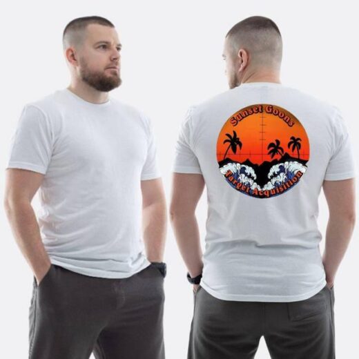 Футболка PrintBro ЗСУ з принтом Sunset Goons морська ялиця приціл пальми